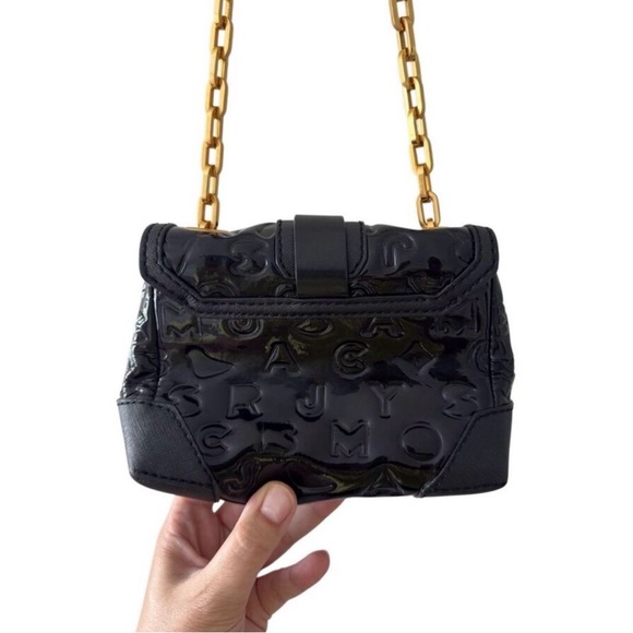 Marc Jacobs Black Patent Mini Bag with Gold Chain - Picture 5 of 10